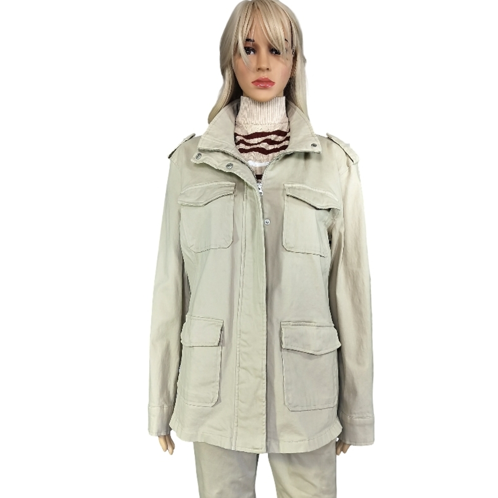 Bagatelle Women's Elegant Cream Zipper Up Jacket Blazer Size L NWT